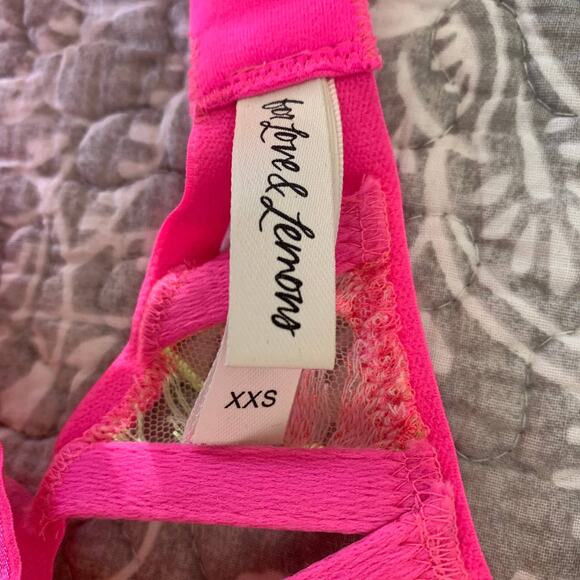 NEW For Love and Lemons Tulip Garter Belt in Neon Pink and Orange - Picture 8 of 10